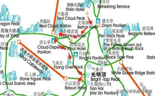 黄山二日游佳路线图