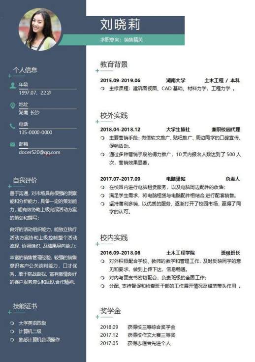 个人简历样本范文