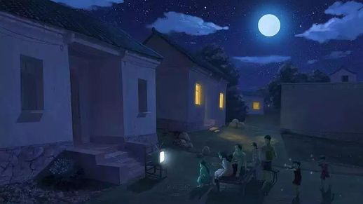 唯美星空水粉画步骤_水粉画星空女孩背影画